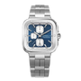 Michel Herbelin Cap Camarat 35646B25 chronograph watch with blue ribbed dial and stainless steel bracelet