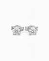 9ct white gold lab grown diamond stud earrings 0.61ct total weight with four-claw setting and butterfly backs