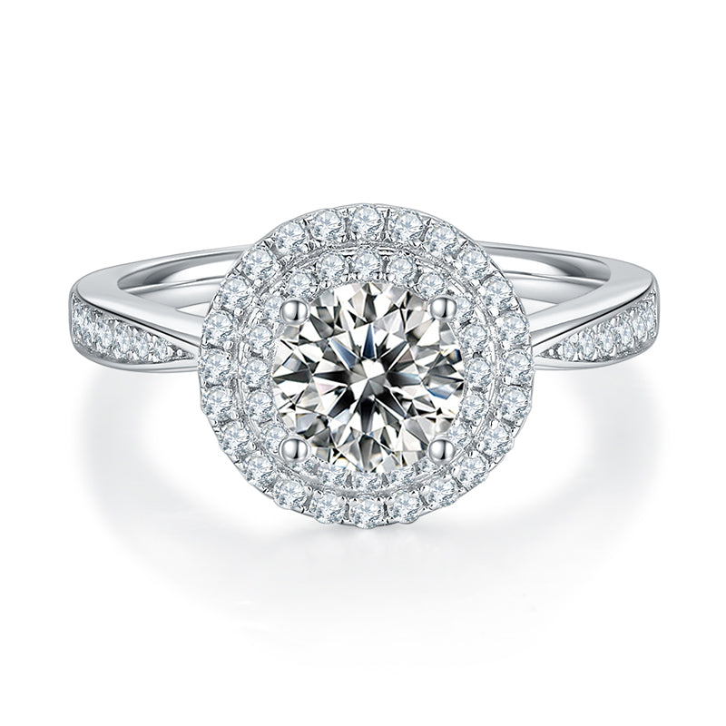 1ct Round Pave Moissanite Ring