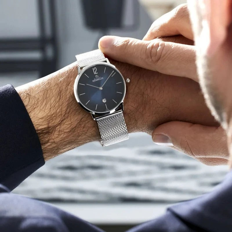 Michel Herbelin City Mesh 19515/AP15B — Sunray Blue, 38.7mm