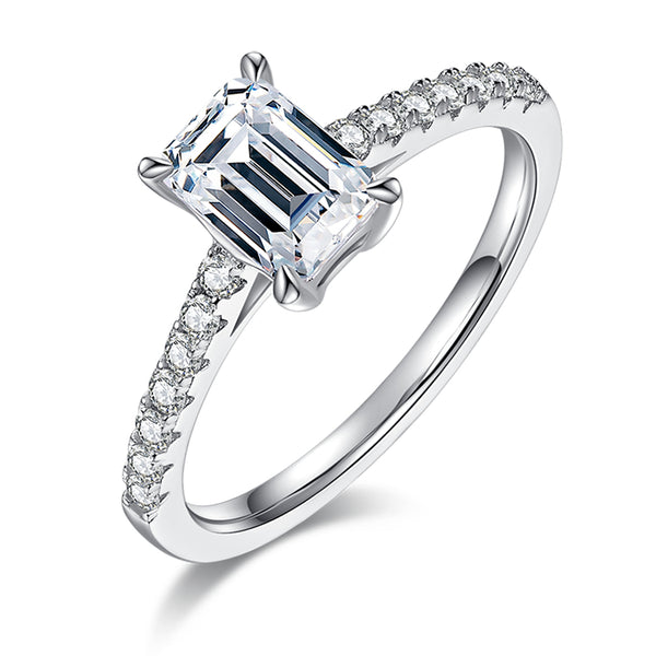 1ct Emerald Solitaire Moissanite Ring – M91D
