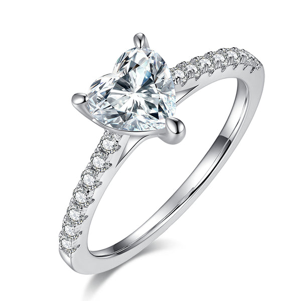 1ct Heart Solitaire Moissanite Ring – M91C
