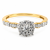 9ct Yellow Gold Round Cluster Diamond Ring 1102157
