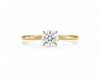 9ct yellow gold solitaire engagement ring with 1.00 carat round brilliant lab grown diamond in four-prong setting