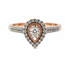 9ct Rose Gold Pear Cut Diamond Double Halo Engagement Ring with Pavé Diamond Shoulders - Cassim & Co Johannesburg