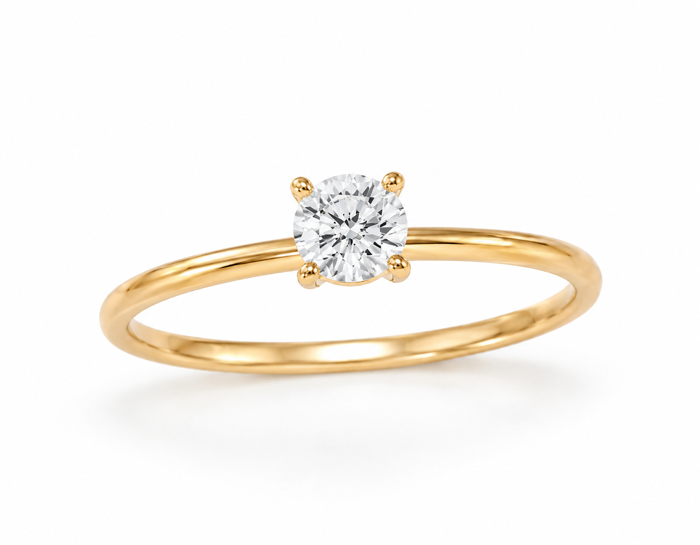 9ct Yellow Gold 0.50ct Round Lab Grown Diamond Solitaire Engagement Ring (LR5)