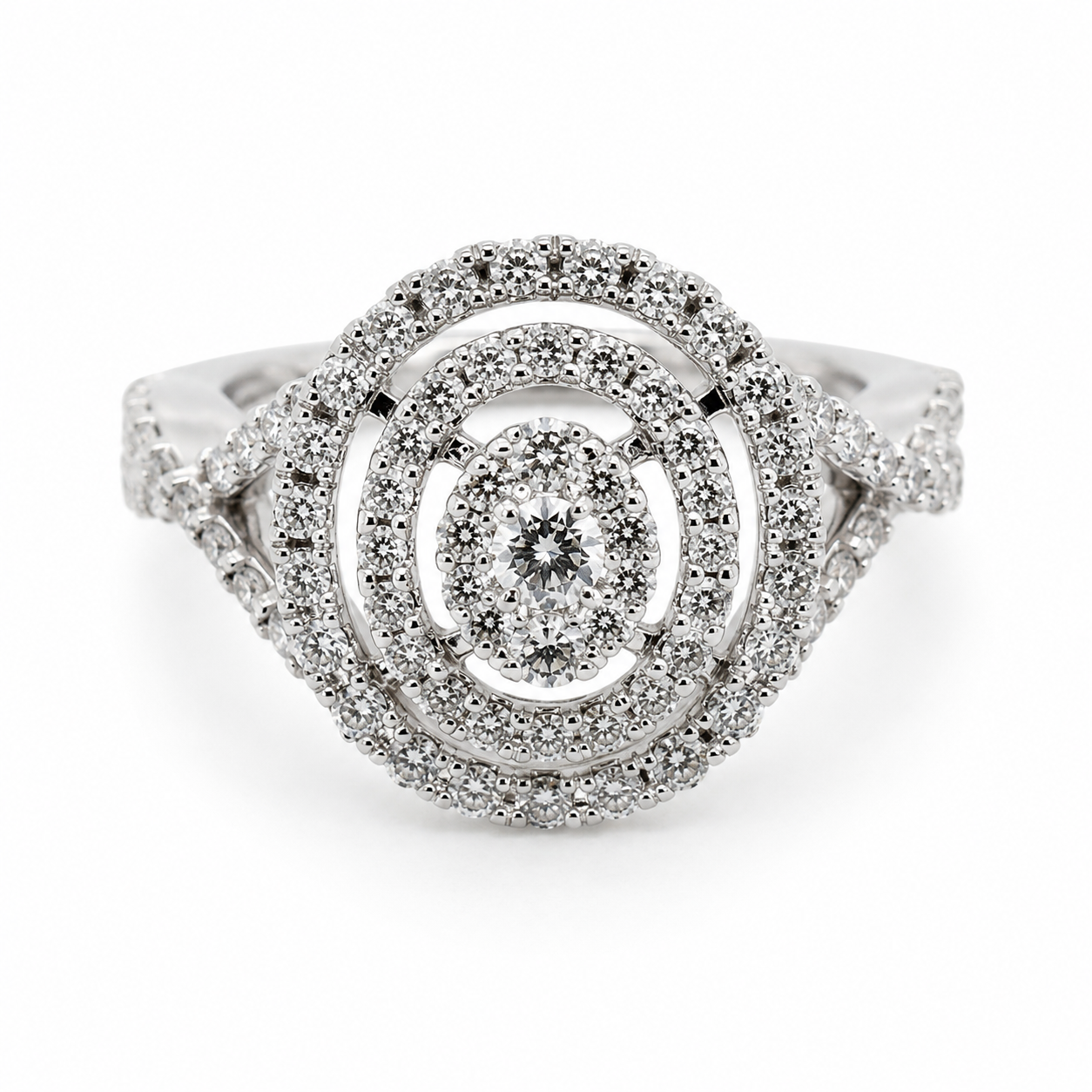 9ct White Gold Round Cut Eternity Diamond Ring 1102198
