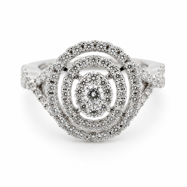 9ct White Gold Round Cut Eternity Diamond Ring 1102198