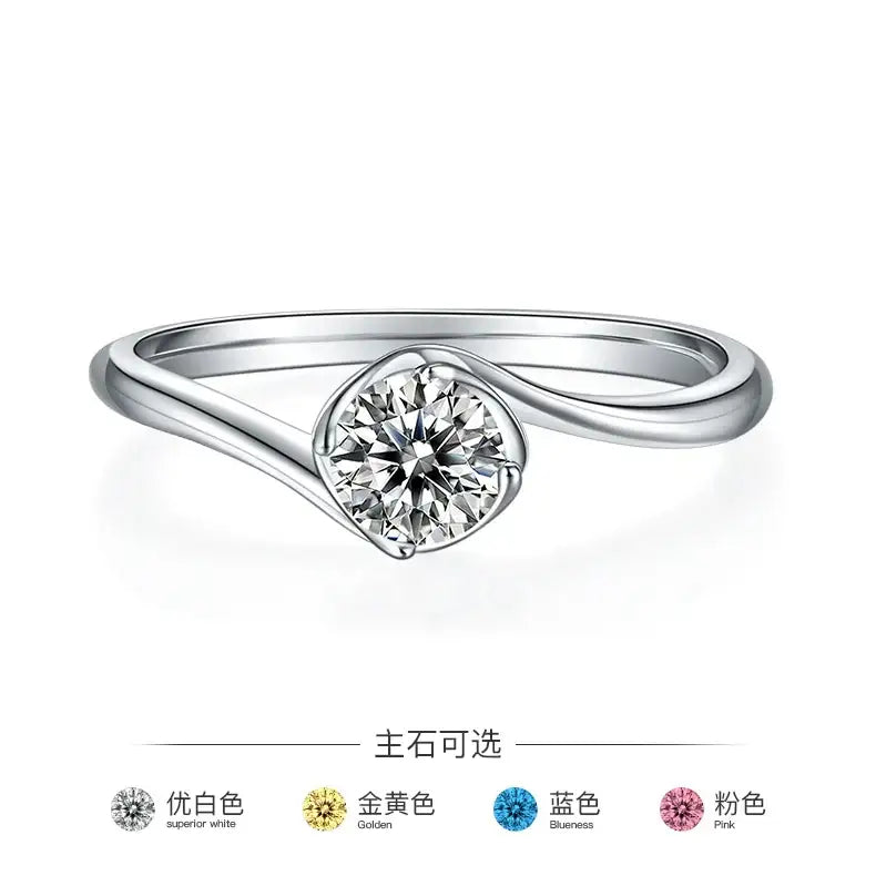 4 Claw 0.5ct Round Dress Moissanite Ring