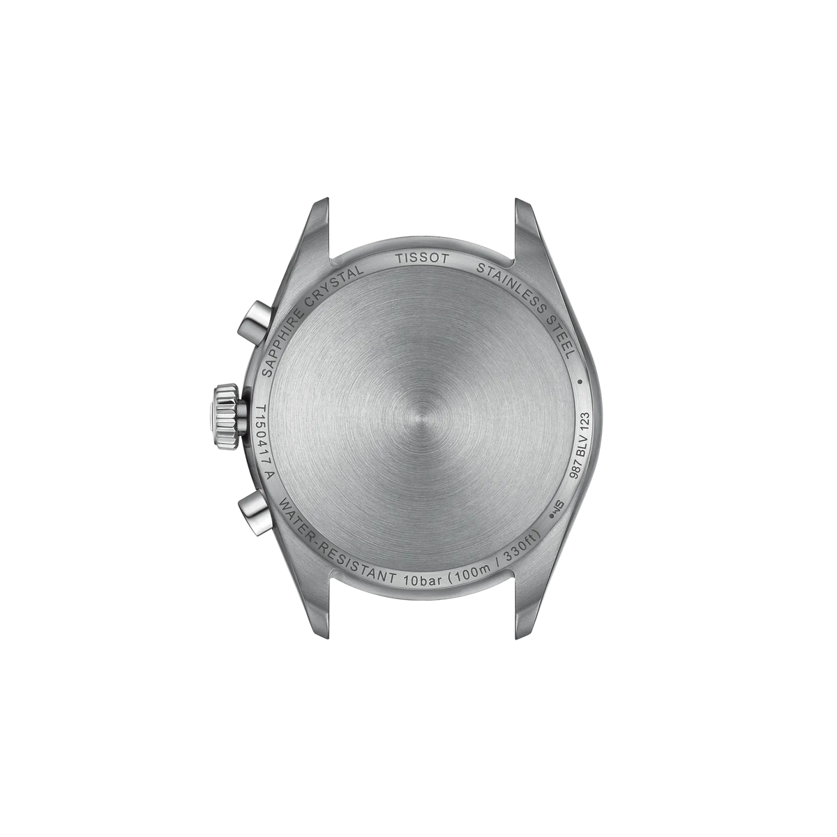 Tissot PR 100 stainless steel case and butterfly clasp bracelet detail