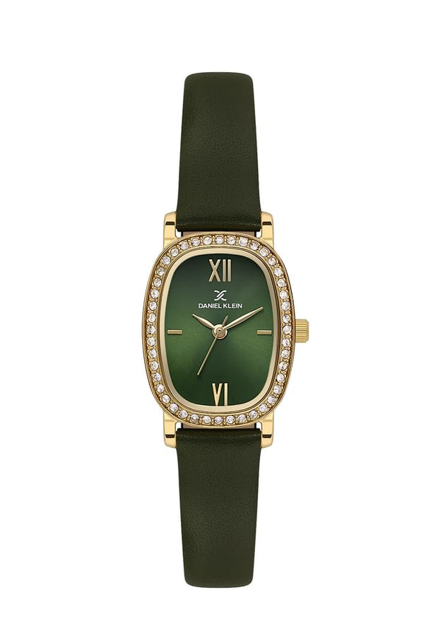 Daniel Klein Women’s Green Dial & Strap Gold-Tone Watch DK‑113943‑4