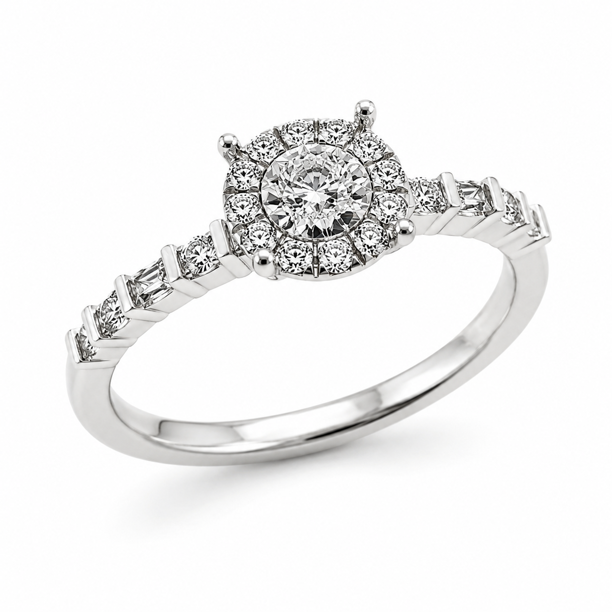 9ct White Gold Round Cluster Diamond Ring 1102156
