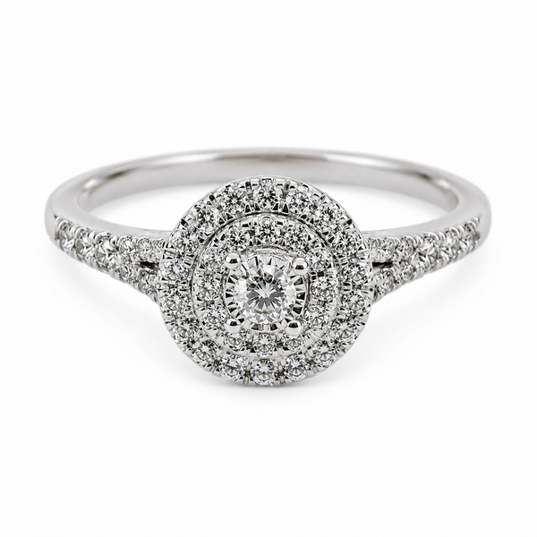 9ct White Gold Round Solitaire Diamond Ring 1102260