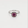 1ct Pink Cushion Cut Moissanite Ring