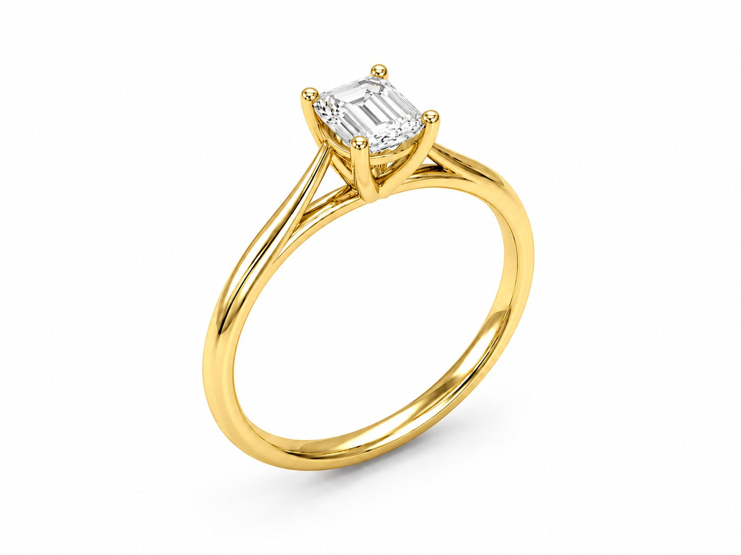 9ct Yellow Gold 1ct Emerald Lab Grown Diamond Ring - Cassim & Co South Africa