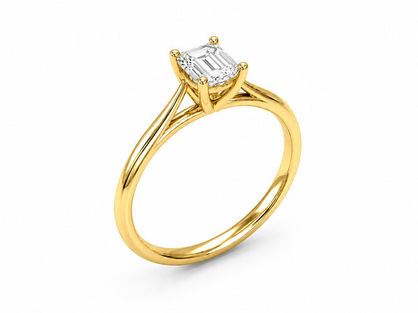 9ct Yellow Gold 1ct Emerald Lab Grown Diamond Ring - Cassim & Co South Africa