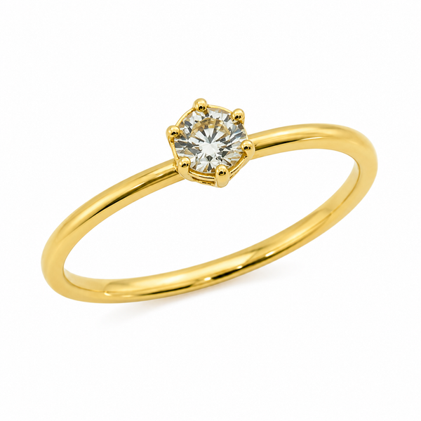 18k Yellow Gold Halo Solitaire Diamond Engagement Ring 1102211