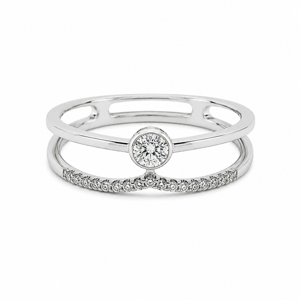 9ct White Gold Round Eternity Diamond Engagement Band 1102301