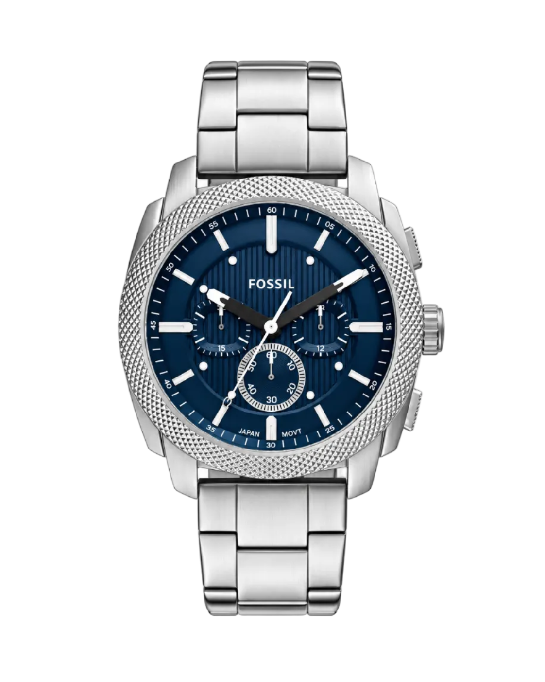 Fossil Machine Chronograph 44mm Blue Dial Steel Bracelet Watch (FS6096)