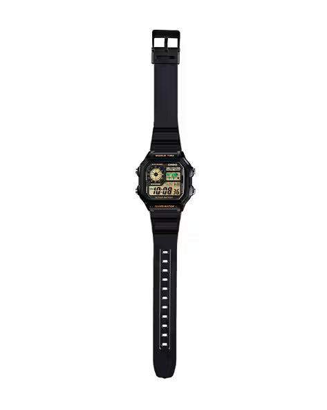 Casio AE-1200WH World Time Digital Quartz Black Resin Watch (AE-1200WH-1BVDF)
