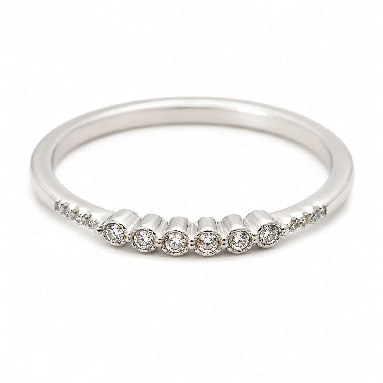 9ct White Gold Diamond Band 1102250