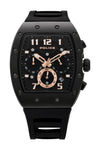Police Chronograph Quartz Black Dial Tonneau Case Silicone Strap Watch (PEWGQ2240102)