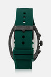 Police Chronograph Tonneau Green Dial Gunmetal Rubber Watch (PEWGQ2240103)