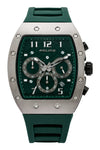 Police Chronograph Tonneau Green Dial Gunmetal Rubber Watch (PEWGQ2240103)