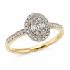 9ct Yellow Gold Oval Halo Diamond Engagement Ring 1102169
