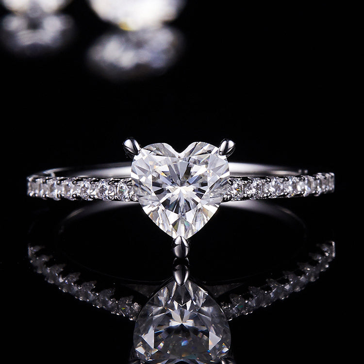 1ct Heart Solitaire Moissanite Ring – M91C - Cassim & Co South Africa