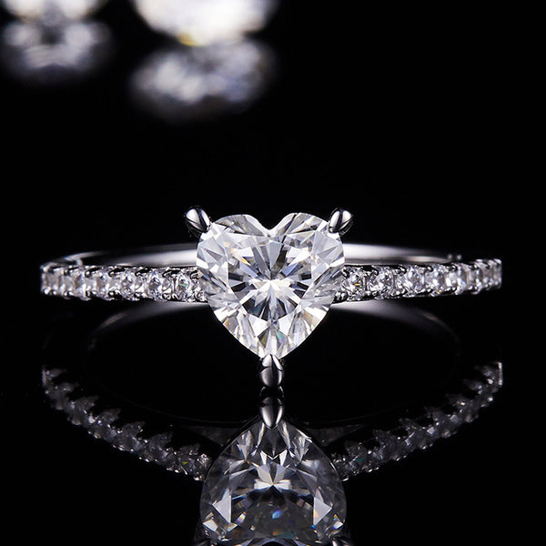 1ct Heart Solitaire Moissanite Ring – M91C - Cassim & Co South Africa