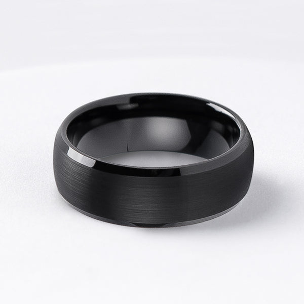 Tungsten Black Bevelled Ring 6mm - Cassim & Co South Africa