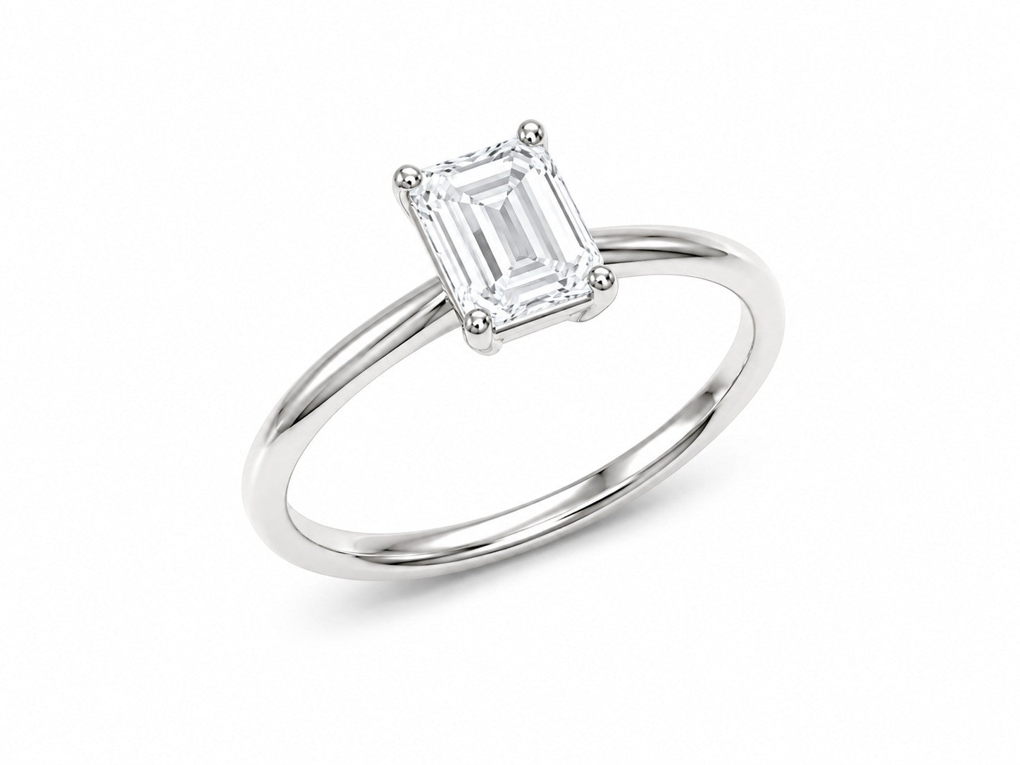 9ct White Gold 1ct Emerald Lab Grown Diamond Ring - Cassim & Co South Africa