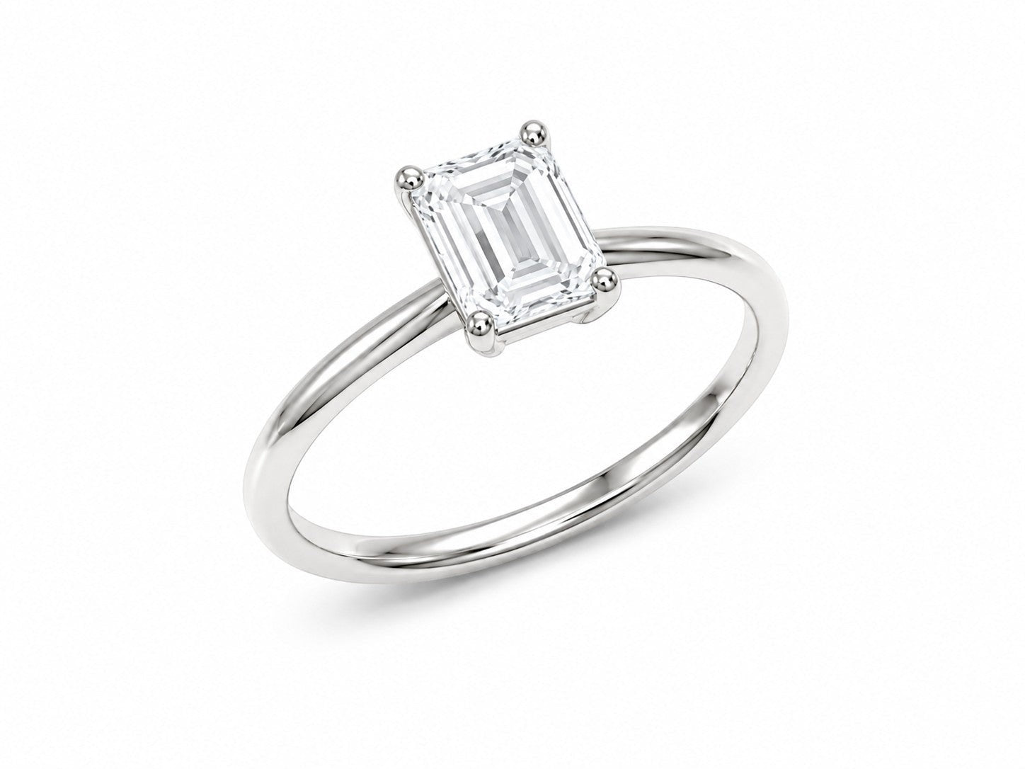 9ct White Gold 1ct Emerald Lab Grown Diamond Ring - Cassim & Co South Africa