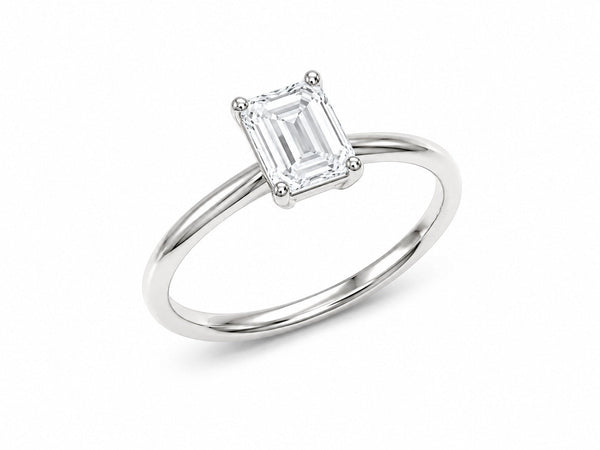 9ct White Gold 1ct Emerald Lab Grown Diamond Ring - Cassim & Co South Africa