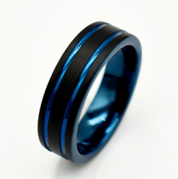 Tungsten Black & Double Double Stripes Band