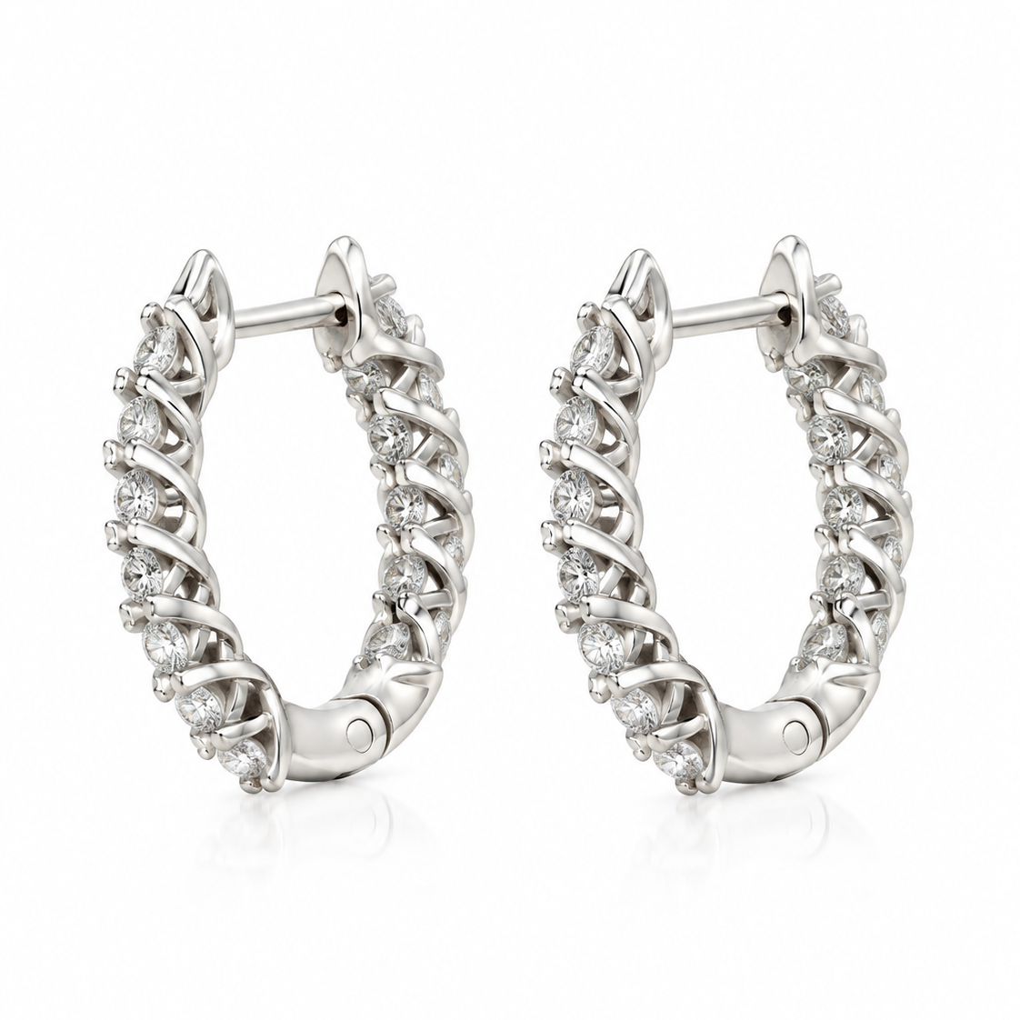 9ct White Gold 1.62ct Lab Grown Diamond Hoop Earrings (2100434)