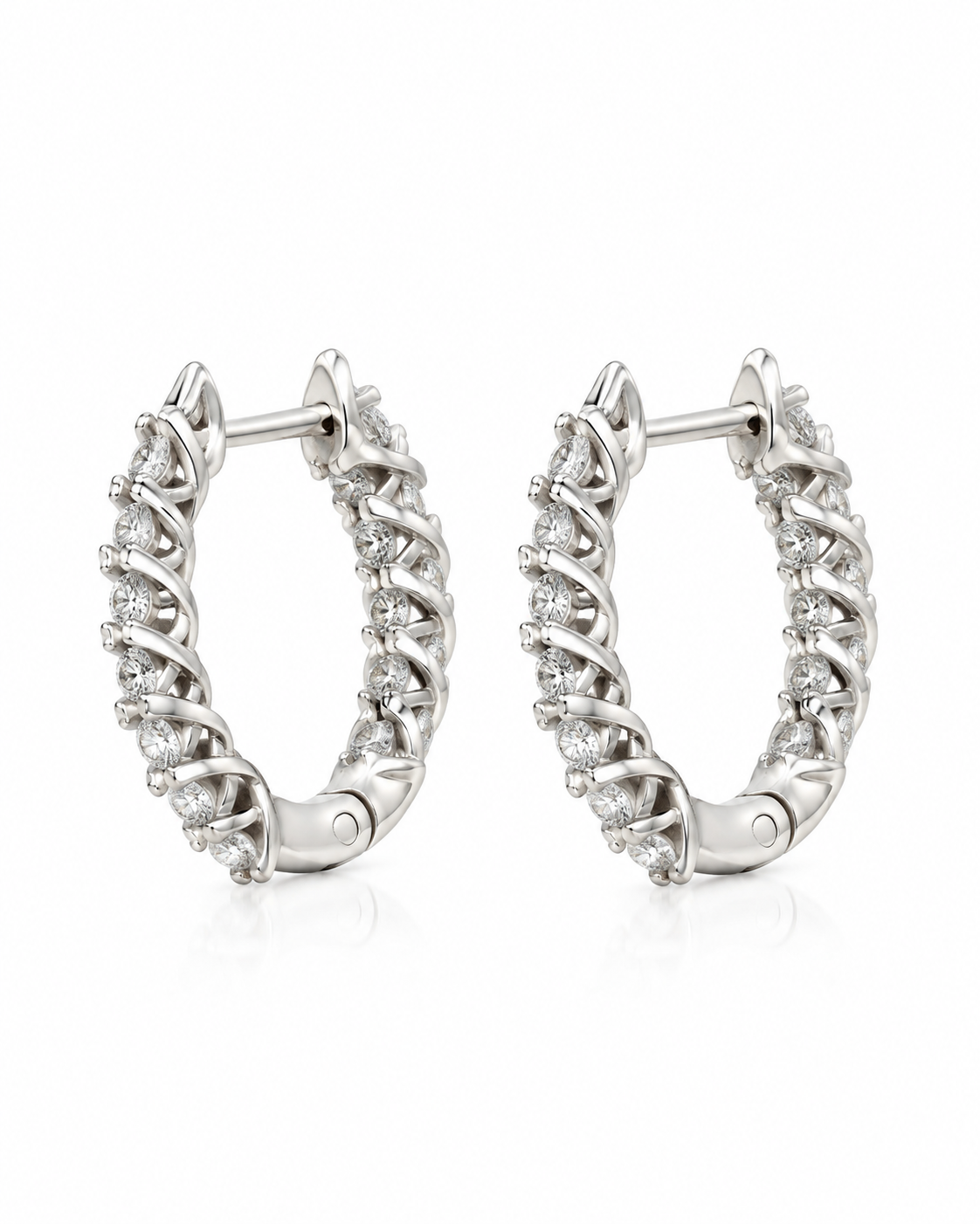 9ct White Gold 1.62ct Lab Grown Diamond Hoop Earrings (2100434)