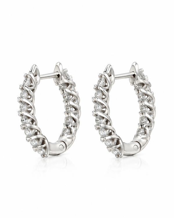 9ct White Gold 1.62ct Lab Grown Diamond Hoop Earrings (2100434)