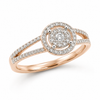 9ct Rose Gold 4 Claw Cluster Diamond Engagement Ring 1101953 - Cassim & Co South Africa