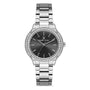 Daniel Klein Premium DK112957-4 quartz watch with gun metal sunburst dial, crystal-set bezel, and stainless steel bracelet on white background