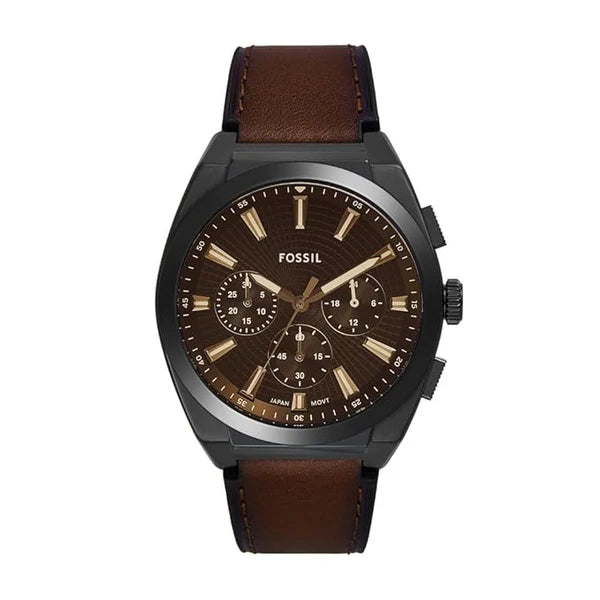 Everett Brown Quartz Leather Dark Brown Dial Analog Men's Watch