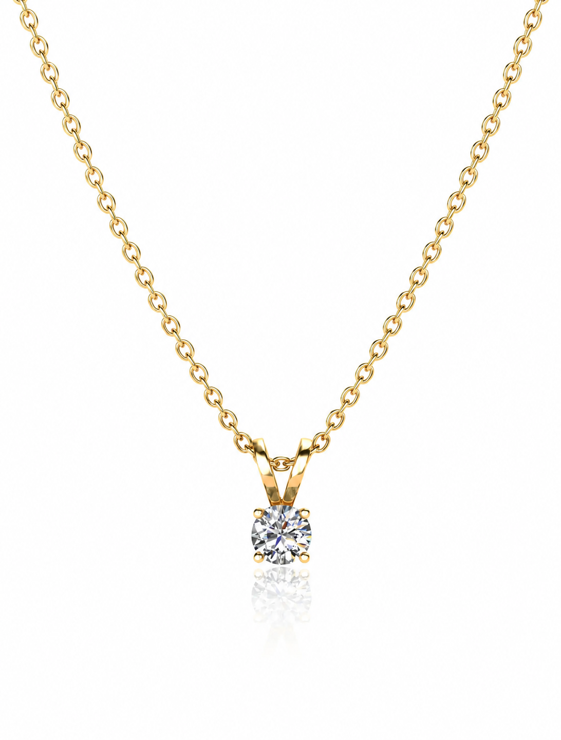 9ct Yellow Gold 0.50ct Round Lab Grown Diamond Solitaire Pendant Necklace (LP5)