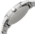 Close-up of silver-tone hands and Casio logo on black dial
