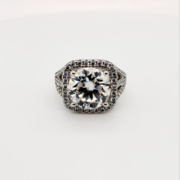 5ct Round Halo Moissanite Ring