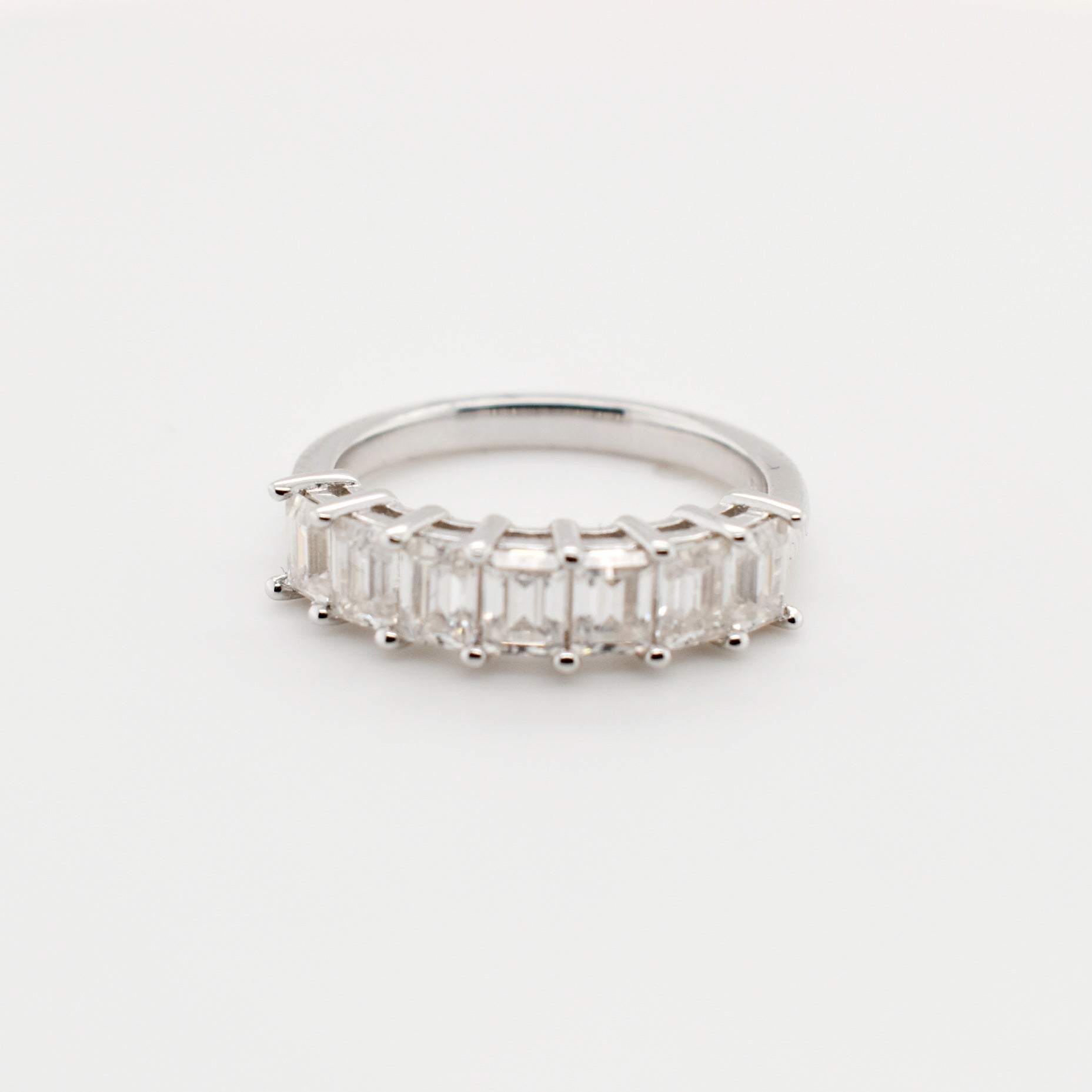 Moissanite Emerald Cut Eternity Band