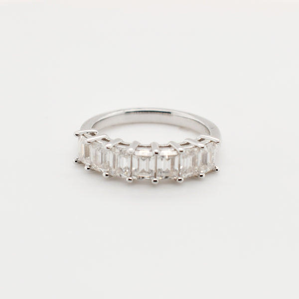 Moissanite Emerald Cut Eternity Band