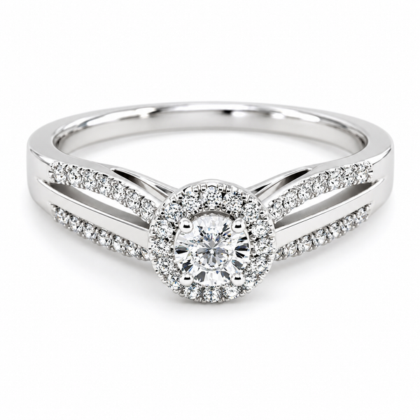 9ct White Gold Cluster Diamond Engagement Ring 1102171