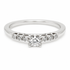 9ct white gold diamond engagement ring with round brilliant centre stone and shoulder diamonds in double claw setting