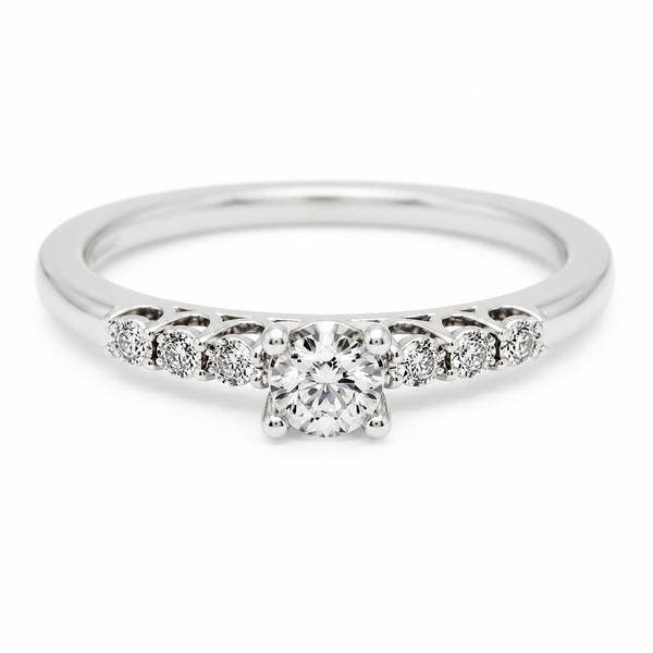 9ct White Gold Double Claw Diamond Ring 1102153